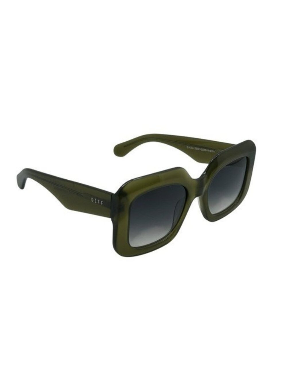 Diff Eyewear Giada Sunglasses Rectangle Chunky Olive Green Polarized Oversized